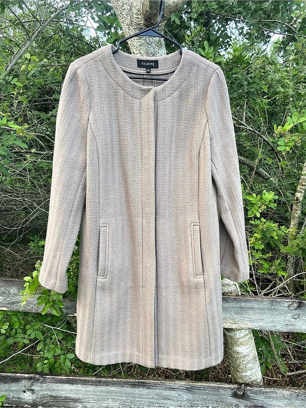 Talbots Wool Blend Long Coat Size 10 Like New